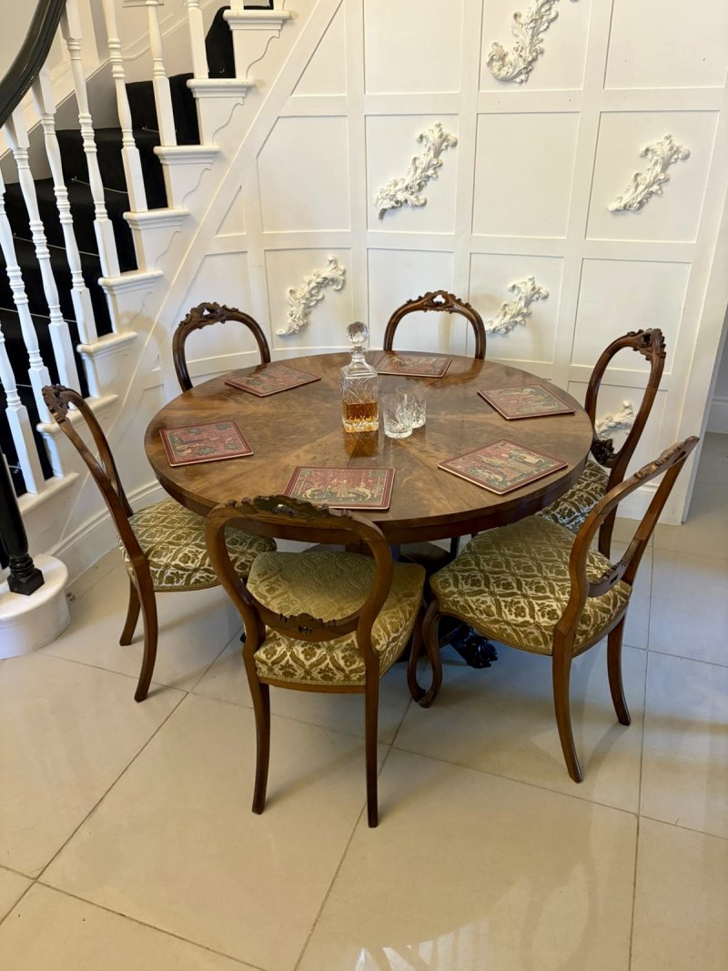 Antique Victorian Quality Flared Mahogany Segmented Circular 6 Seater Dining Table - Image 4